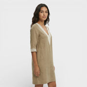 Summer Mini Dress With V Neck And Lace Detail For Women