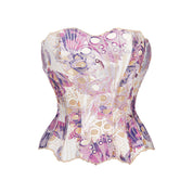 Lace Corset Top with Strapless Fit for Women