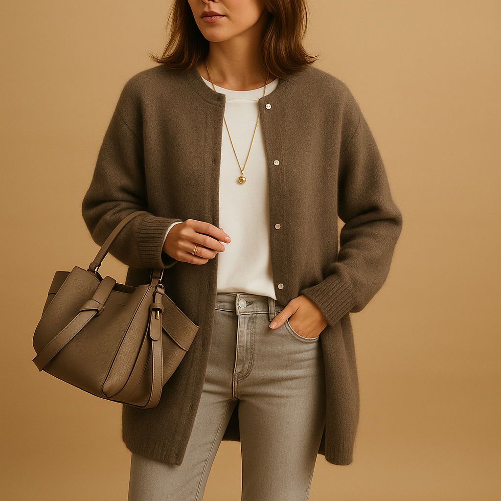 Soft Long Women's Cardigan with Button Closure
