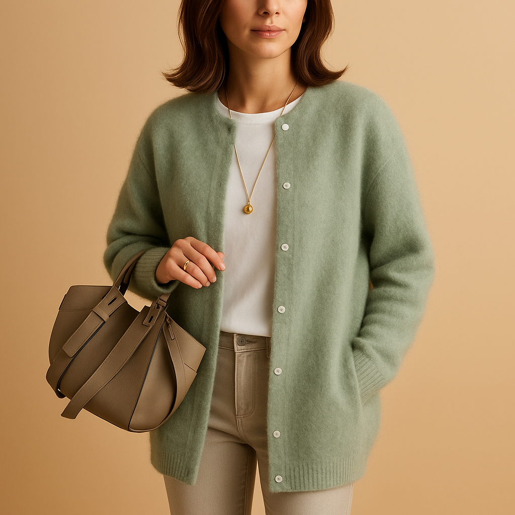 Soft Long Women's Cardigan with Button Closure