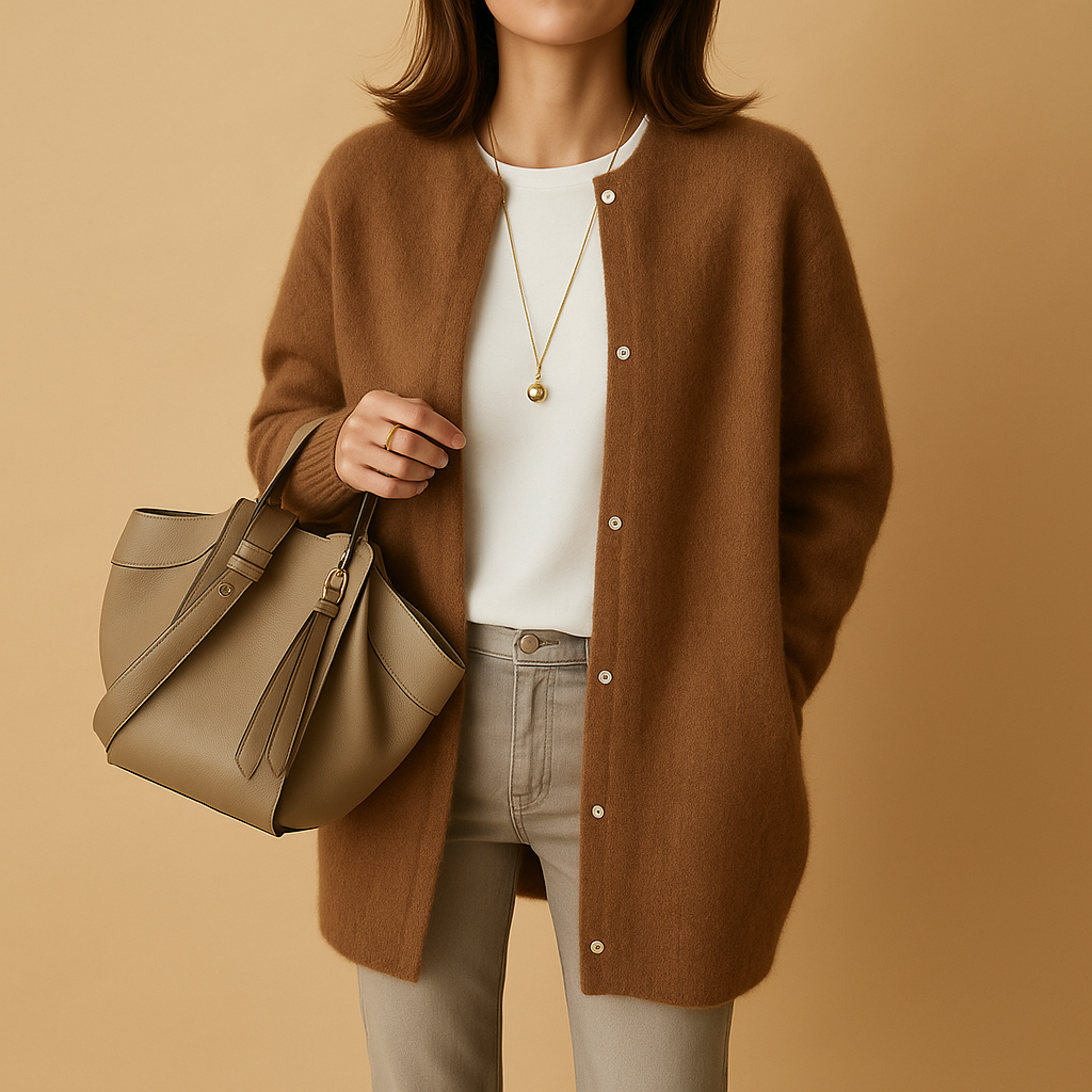 Soft Long Women's Cardigan with Button Closure