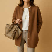 Soft Long Women's Cardigan with Button Closure