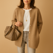 Soft Long Women's Cardigan with Button Closure