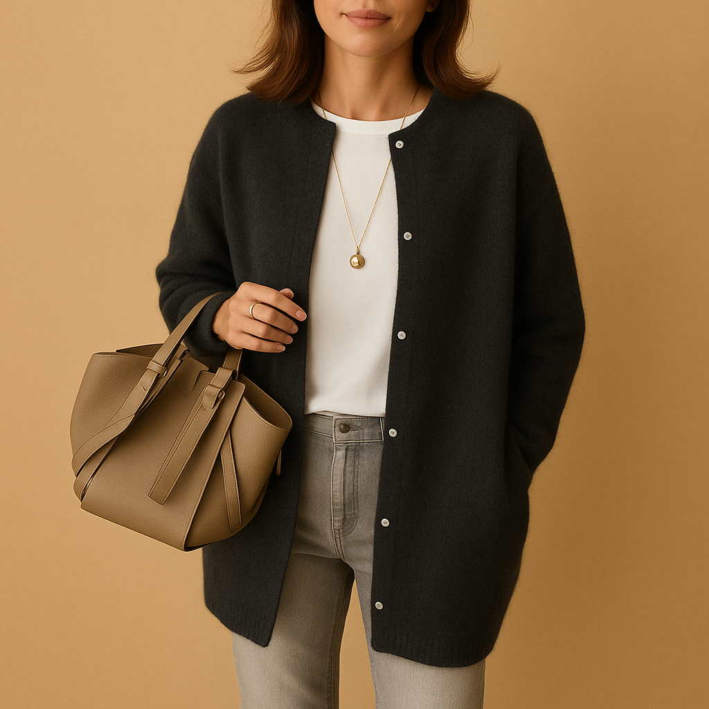Soft Long Women's Cardigan with Button Closure
