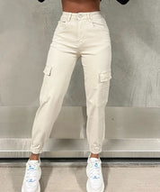 Trendy Comfortable Women's Cargo Pants with Side Pockets