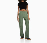 Wide-Leg Cargo Pants for Women with Pockets