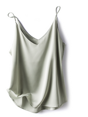 Airy Women's Satin Top with Spaghetti Straps and Waterfall Neckline