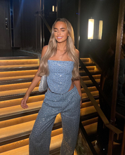 Sequin Co-ord Set with Strapless Top for Women