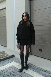 Women’s Co-ord Set Knitted with Sweater and Skirt Warm and Soft