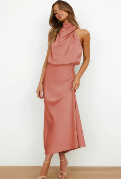 Lisa - Luxe satin dress with an elegant look