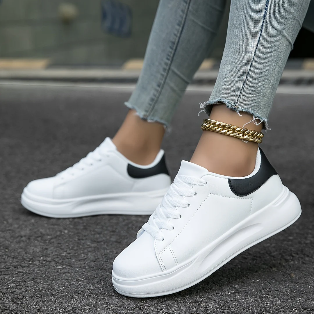 Lightweight Platform Sneakers with Laces for Women