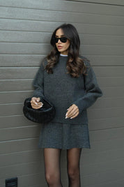 Women’s Co-ord Set Knitted with Sweater and Skirt Warm and Soft