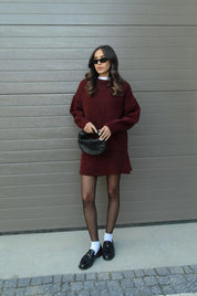Women’s Co-ord Set Knitted with Sweater and Skirt Warm and Soft