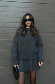 Women’s Co-ord Set Knitted with Sweater and Skirt Warm and Soft