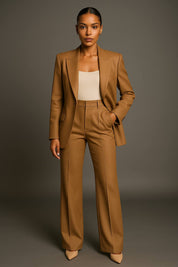 Business Pantsuit for Women with Blazer and Trousers Set