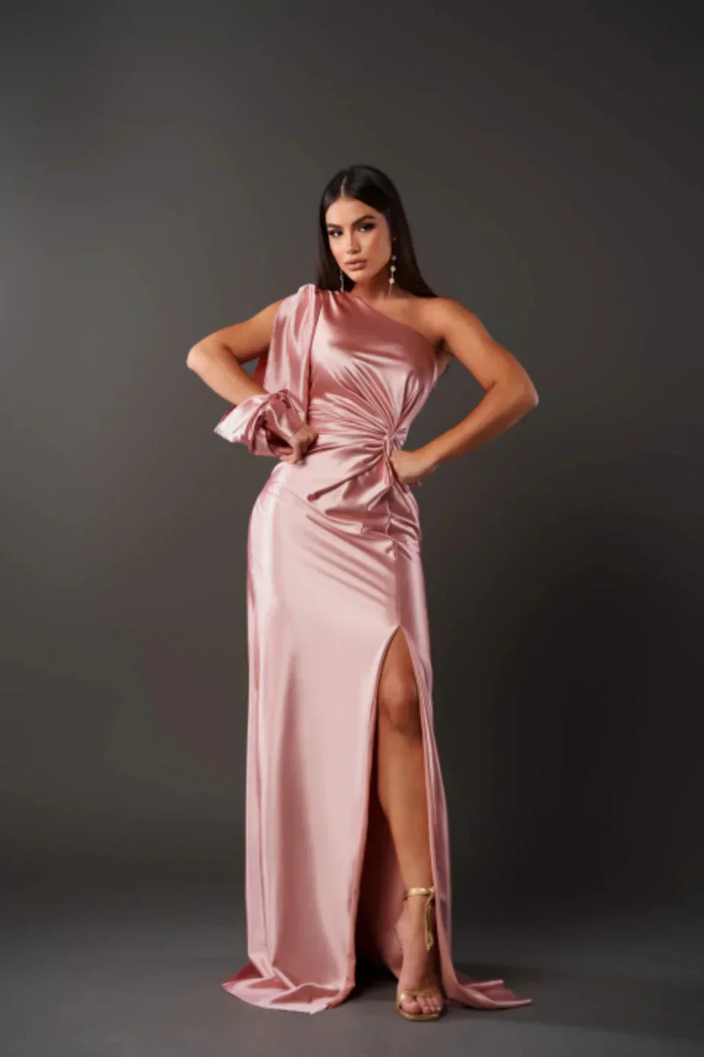 Women's Elegant Gala Maxi Dress with One Shoulder and Split