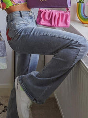 Mirjam - Flared Jeans with Red Star