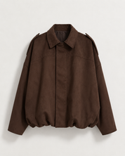 Women's Suede Oversized Warm Leather Jacket