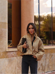 Chic Women's Jacket with Gold Glitter Sequins