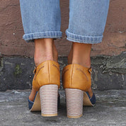 Vintage Style Pumps With Strap And Comfortable Heel For Women