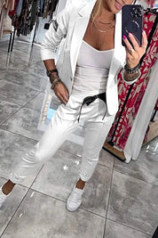 Comfortable Women's Set with Blazer and Slim Fit Pants