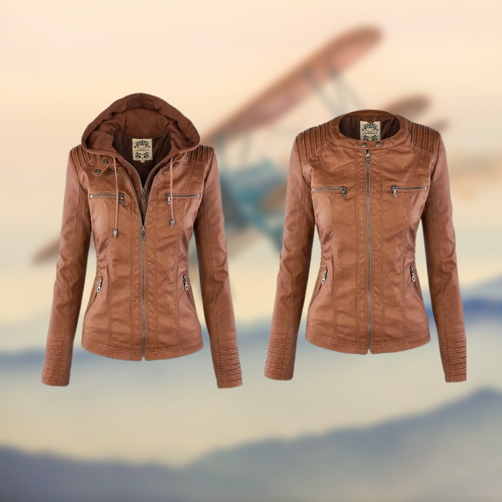 Elegant Tailored Women's Leather Biker Jacket