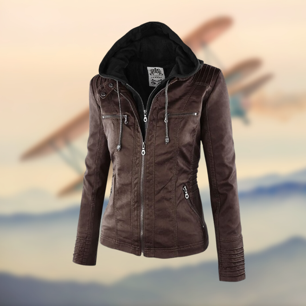 Elegant Tailored Women's Leather Biker Jacket