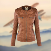 Elegant Tailored Women's Leather Biker Jacket