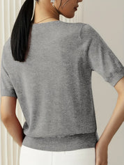 Knitted Short Sleeve Top for Women