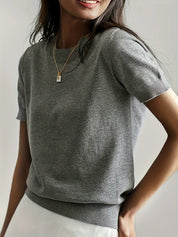 Knitted Short Sleeve Top for Women