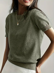 Knitted Short Sleeve Top for Women