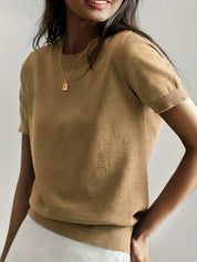 Knitted Short Sleeve Top for Women