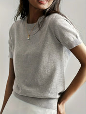 Knitted Short Sleeve Top for Women