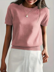 Knitted Short Sleeve Top for Women