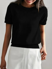 Knitted Short Sleeve Top for Women