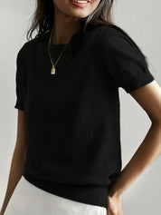 Knitted Short Sleeve Top for Women