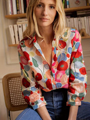 Women's Blouse with Print and Long Sleeves
