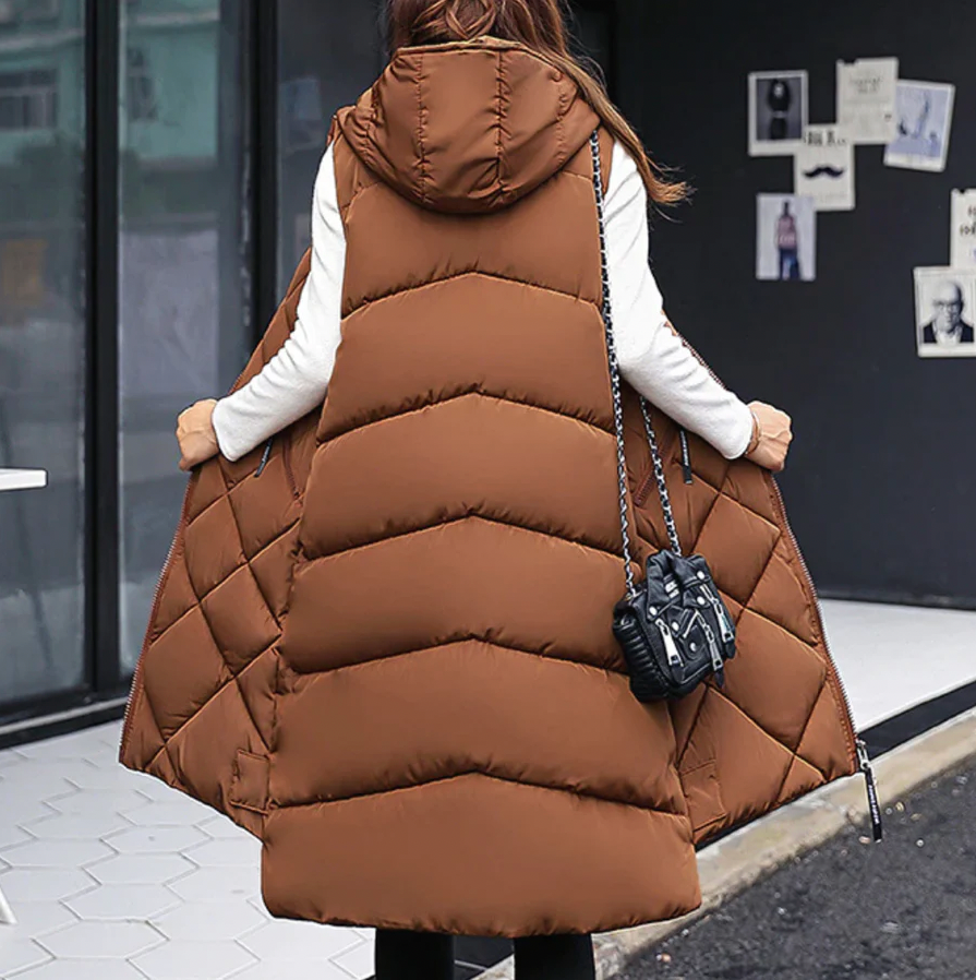Padded Sleeveless Women's Bodywarmer with Hood