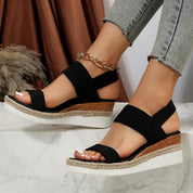 Women's Wedge Sandals with Elastic Straps