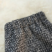 Soft Women's Dark Gray Midi Skirt with Slit and Button Details
