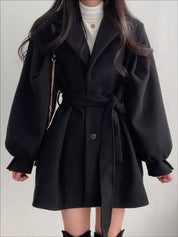Elegant Short Trench Coat with Belt for Women