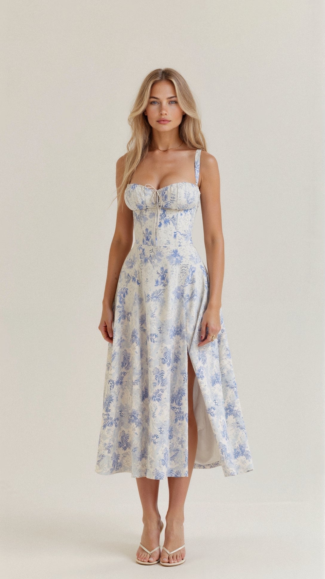 Jessy - Corset midi dress with side slit