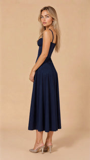 Jessy - Corset midi dress with side slit