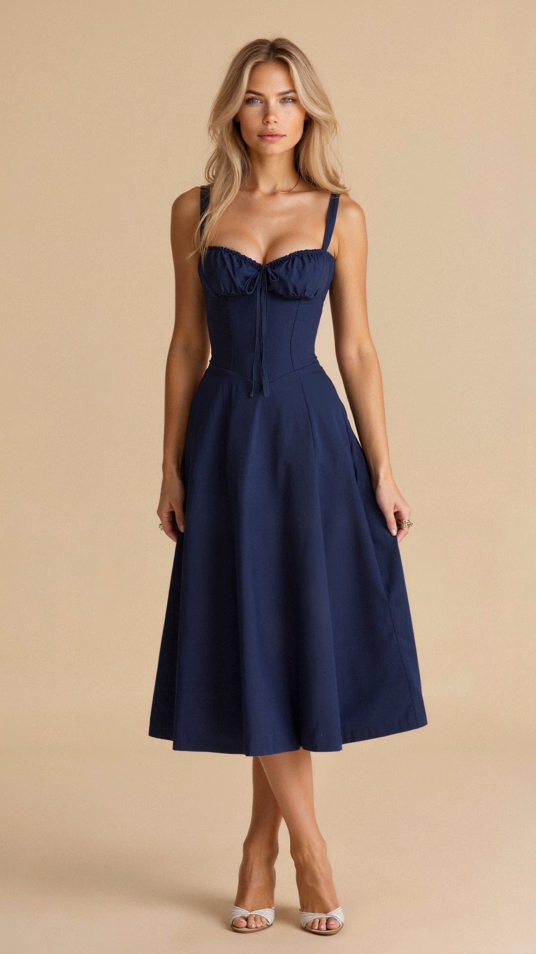 Jessy - Corset midi dress with side slit