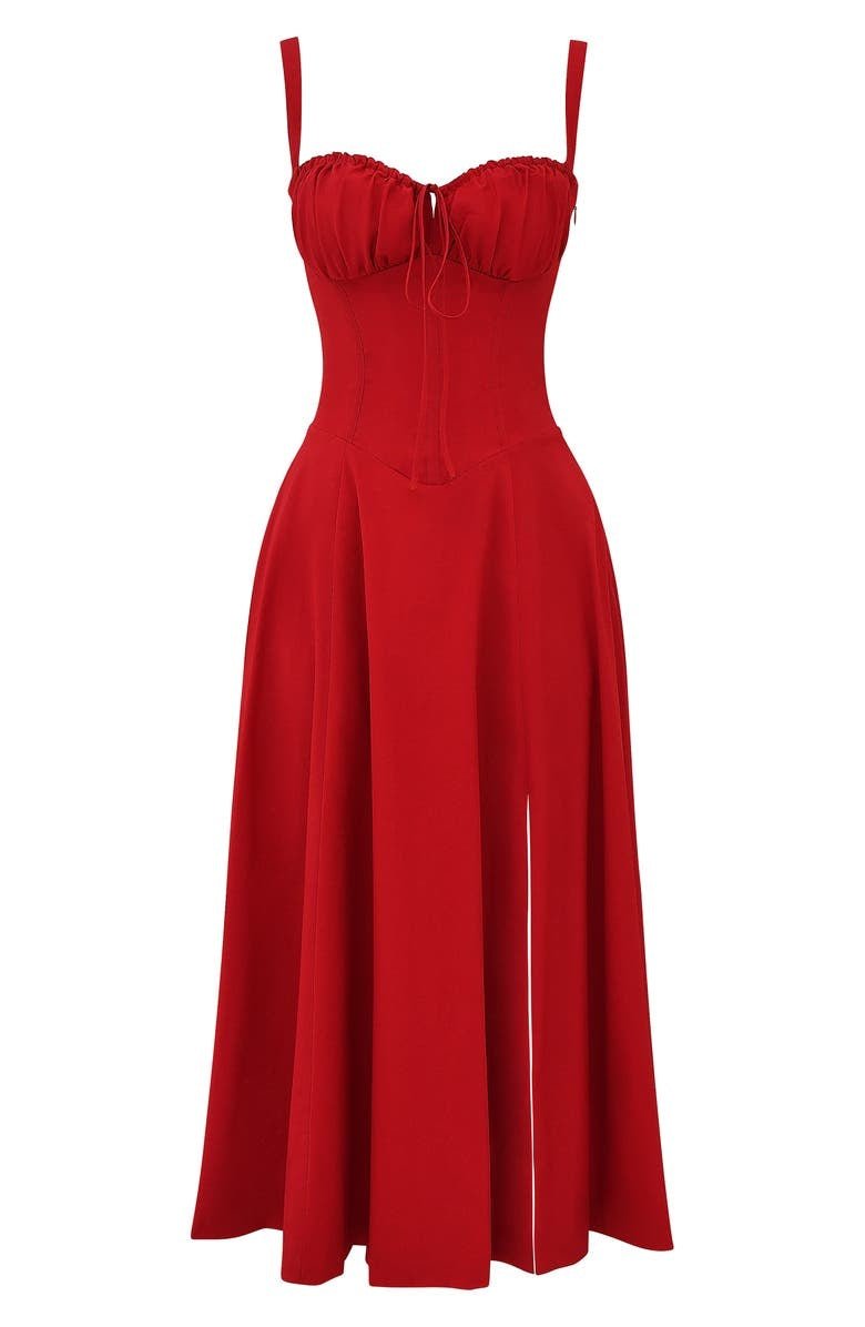 Jessy - Corset midi dress with side slit