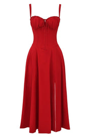 Jessy - Corset midi dress with side slit