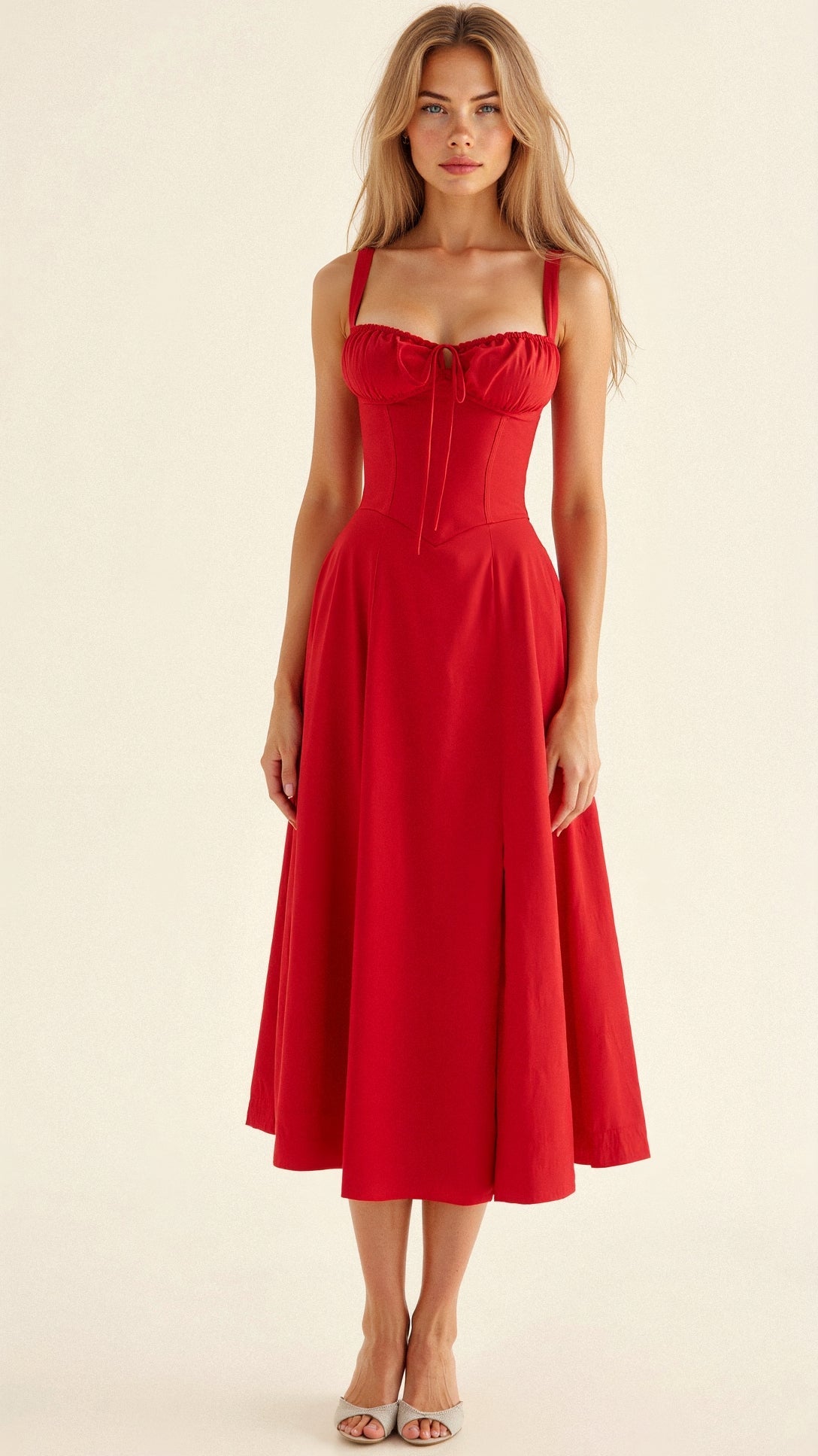 Jessy - Corset midi dress with side slit