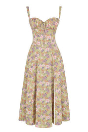 Jessy - Corset midi dress with side slit