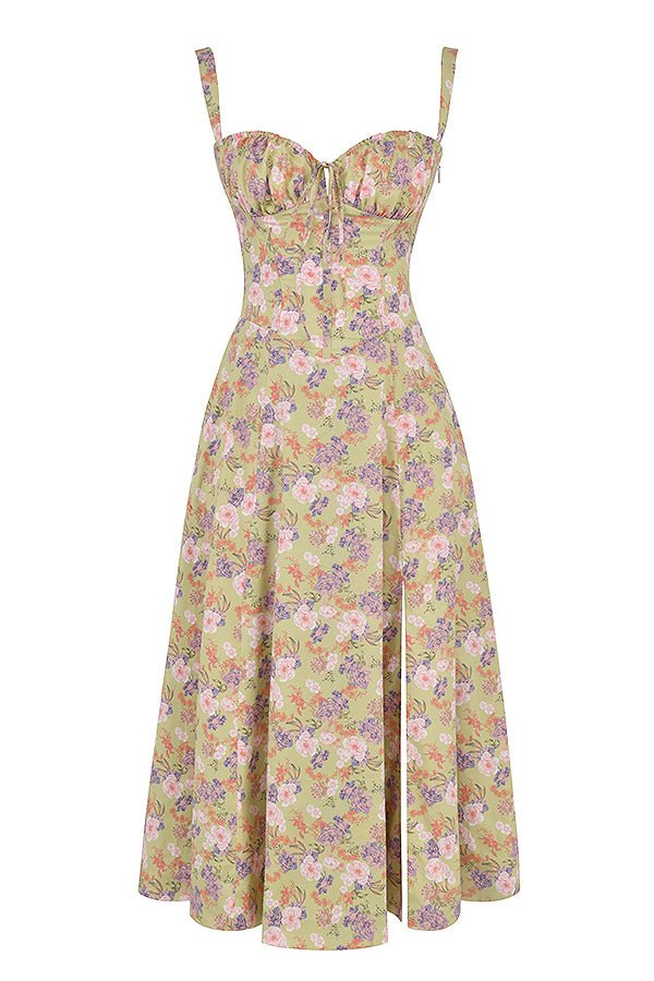 Jessy - Corset midi dress with side slit