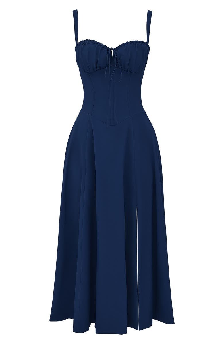 Jessy - Corset midi dress with side slit